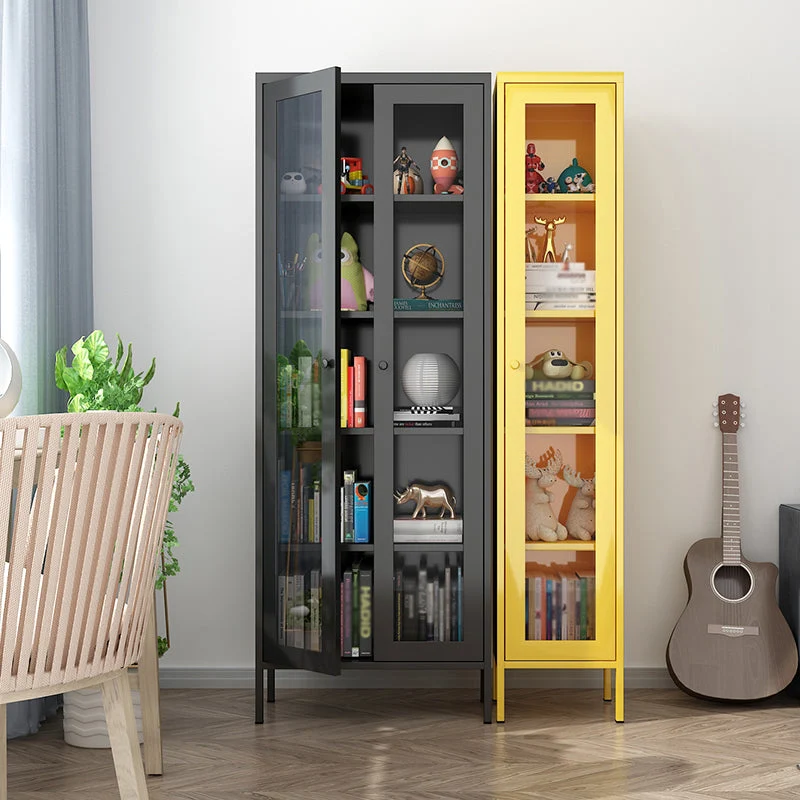 Server da cucina moderno Server da pranzo con porta vetro da 71 pollici di altezza per soggiorno Clearhalo