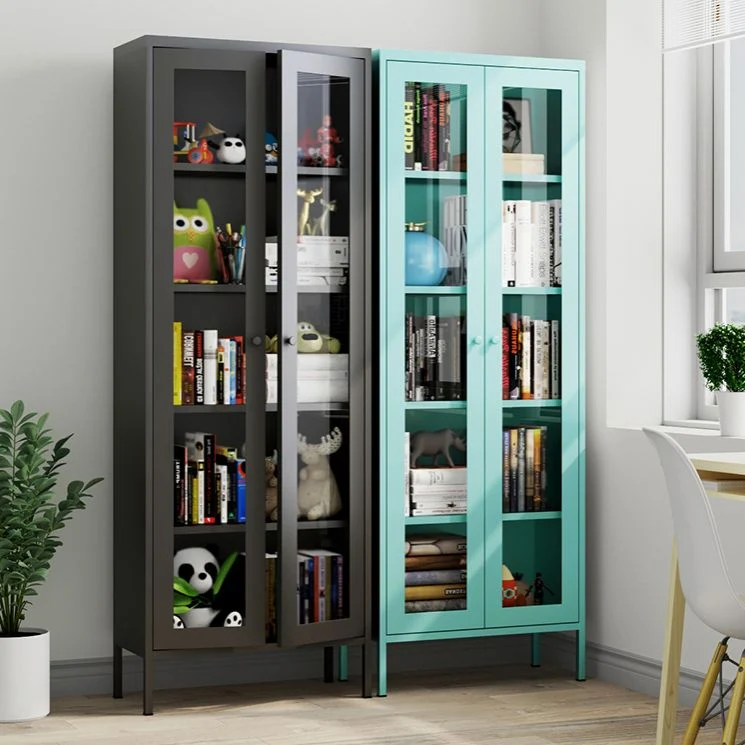 Server da cucina moderno Server da pranzo con porta vetro da 71 pollici di altezza per soggiorno Clearhalo