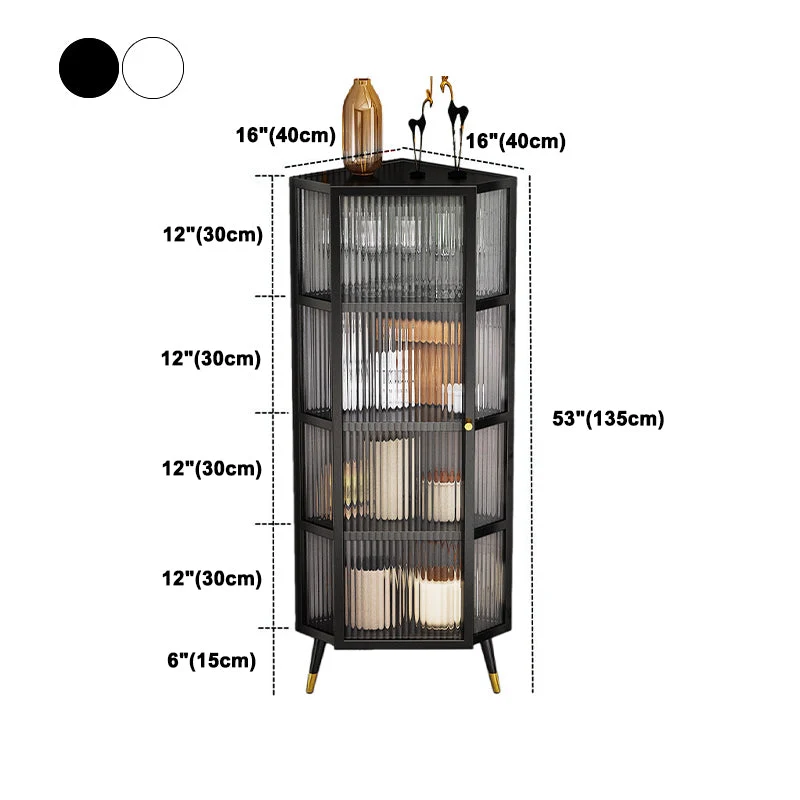 Server da cucina stile glam, con porta vetro, struttura ferro, server per buffet per soggiorno Clearhalo