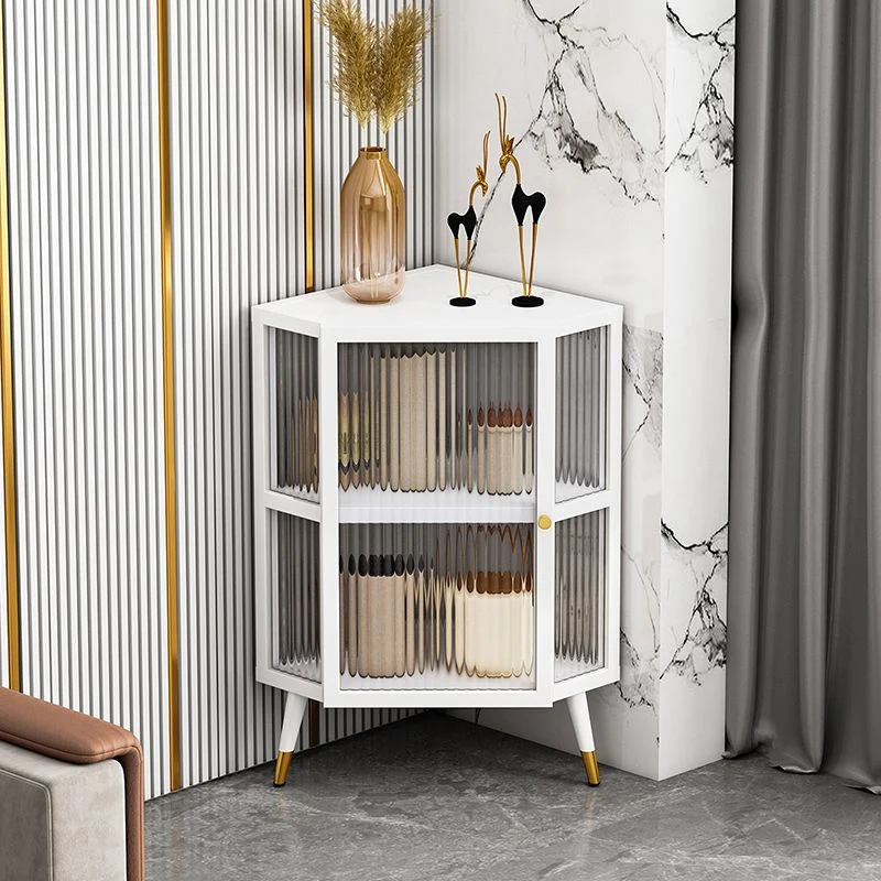 Server da cucina stile glam, con porta vetro, struttura ferro, server per buffet per soggiorno Clearhalo