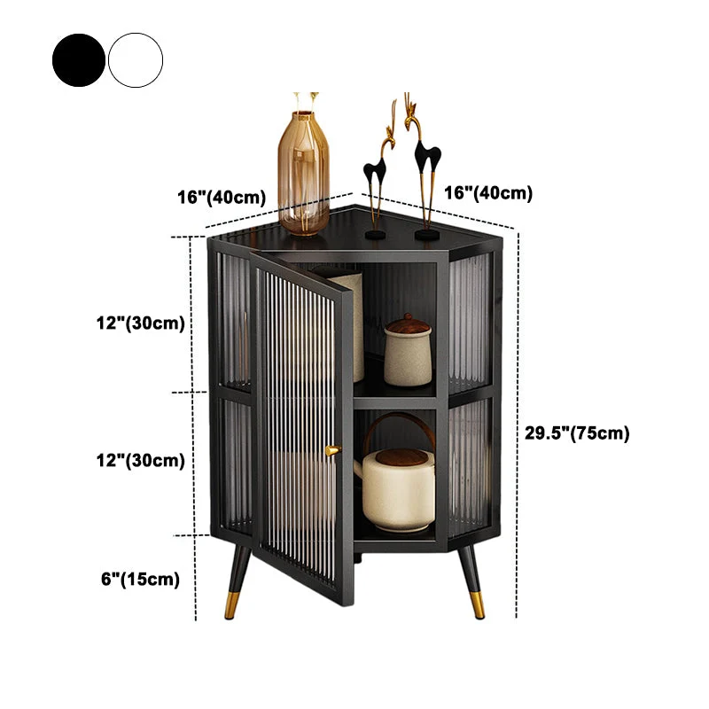 Server da cucina stile glam, con porta vetro, struttura ferro, server per buffet per soggiorno Clearhalo