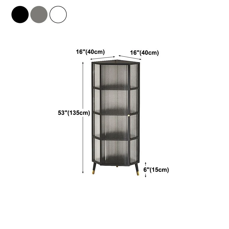 Server da cucina stile moderno con porta vetro e struttura metallo, per soggiorno Clearhalo