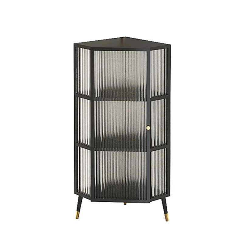 Server da cucina stile moderno con porta vetro e struttura metallo, per soggiorno Clearhalo