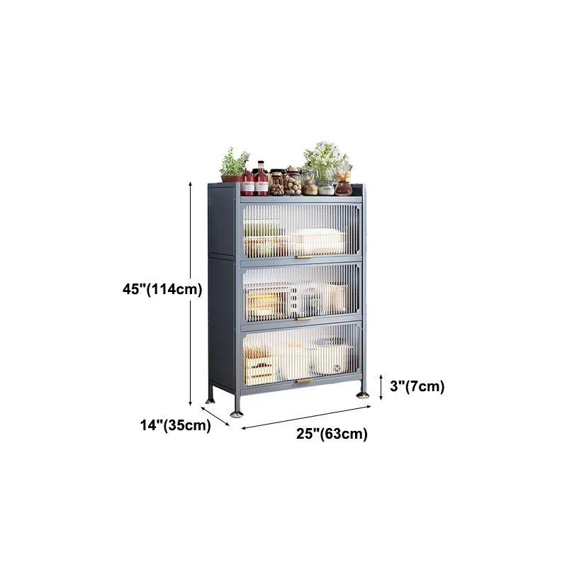 Server da cucina stile moderno Server con struttura metallo con ante vetro per soggiorno Clearhalo