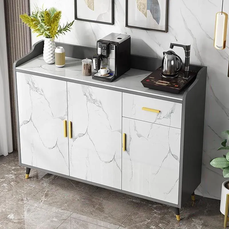 Server Glam Style Server superiore pietra sinterizzata con porta e cassetto per uso domestico Clearhalo