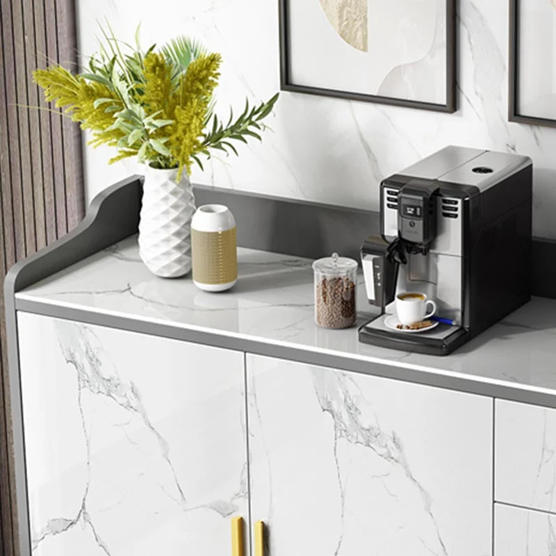 Server Glam Style Server superiore pietra sinterizzata con porta e cassetto per uso domestico Clearhalo