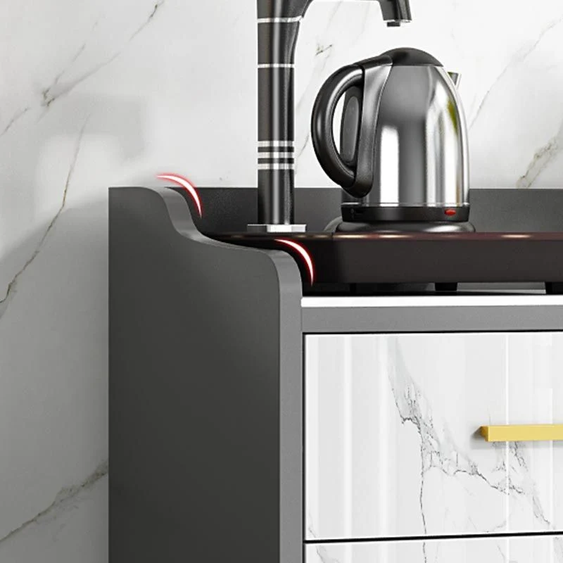 Server Glam Style Server superiore pietra sinterizzata con porta e cassetto per uso domestico Clearhalo
