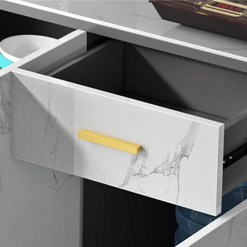 Server Glam Style Server superiore pietra sinterizzata con porta e cassetto per uso domestico Clearhalo