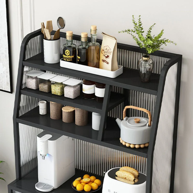 Server da pranzo moderno metallo con ante vetro Server da pranzo con ante per sala da pranzo Clearhalo
