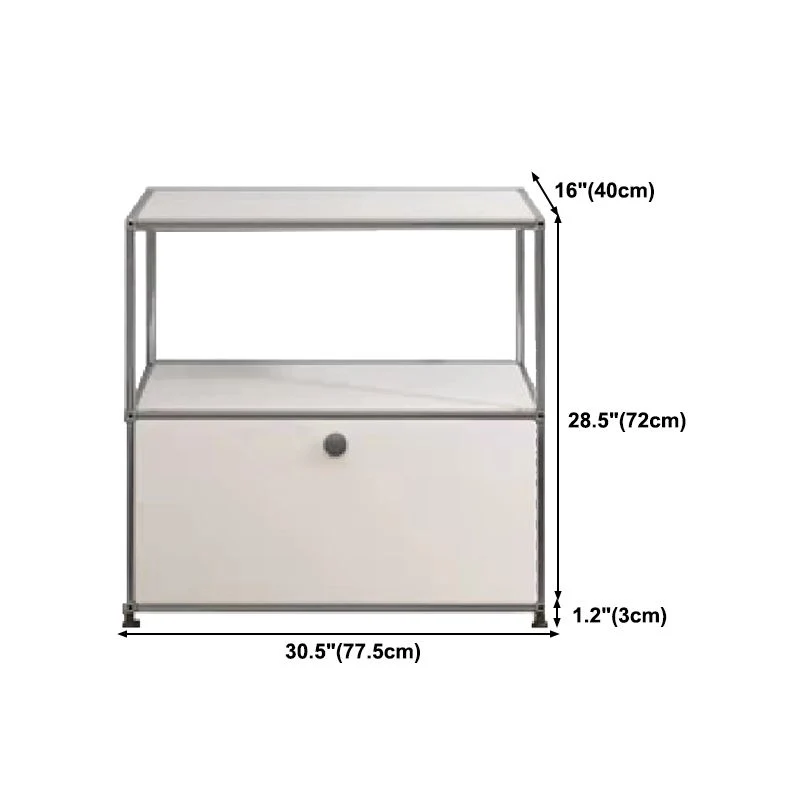 Server da pranzo moderno metallo con cassetti Credenza bianca per cucina Clearhalo
