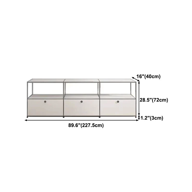 Server da pranzo moderno metallo con cassetti Credenza bianca per cucina Clearhalo