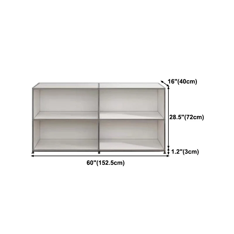 Server da pranzo moderno metallo con cassetti Credenza bianca per cucina Clearhalo