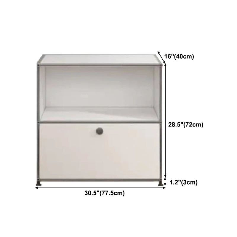 Server da pranzo moderno metallo con cassetti Credenza bianca per cucina Clearhalo