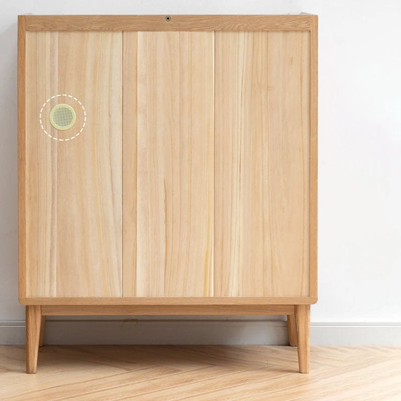 Server da pranzo moderno Server da buffet con ante vetro di quercia per sala da pranzo Clearhalo