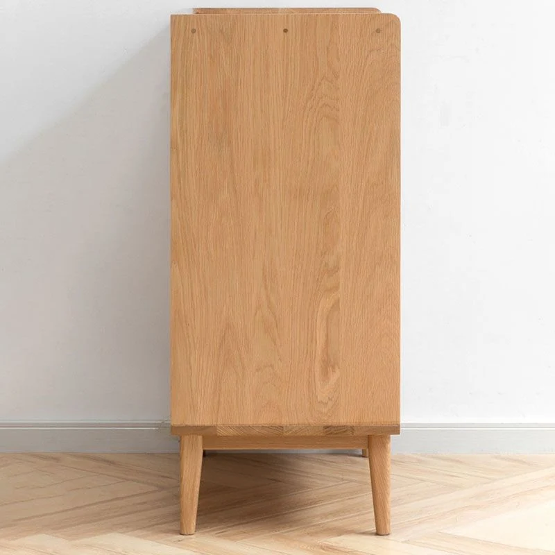Server da pranzo moderno Server da buffet con ante vetro di quercia per sala da pranzo Clearhalo