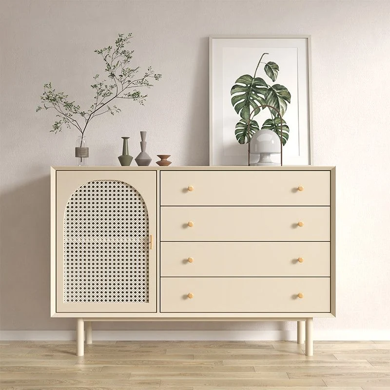 Server da pranzo moderno Server da buffet legno ingegnerizzato con cassetti per cucina Clearhalo
