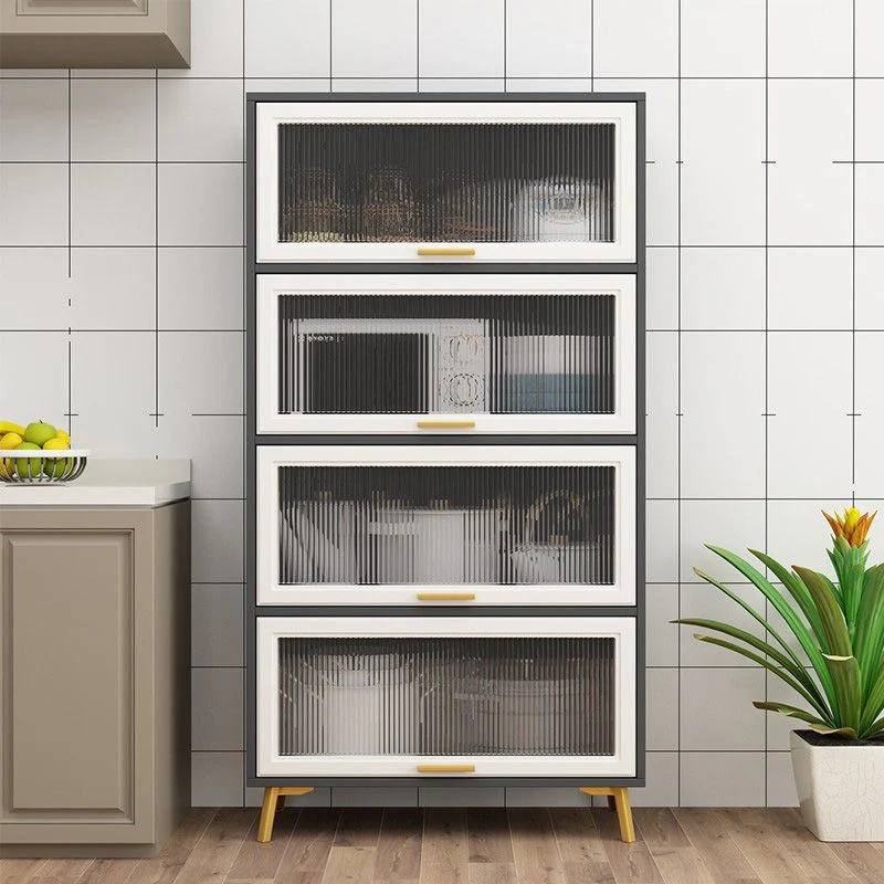 Server da pranzo per cucina contemporanea Server da pranzo legno prodotto con ante vetro Clearhalo
