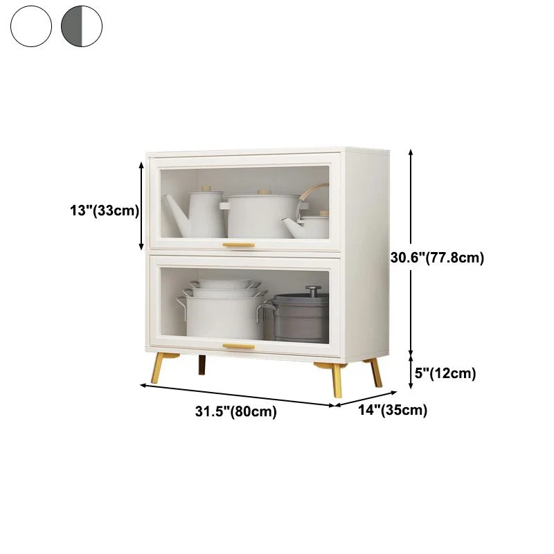 Server da pranzo per cucina contemporanea Server da pranzo legno prodotto con ante vetro Clearhalo