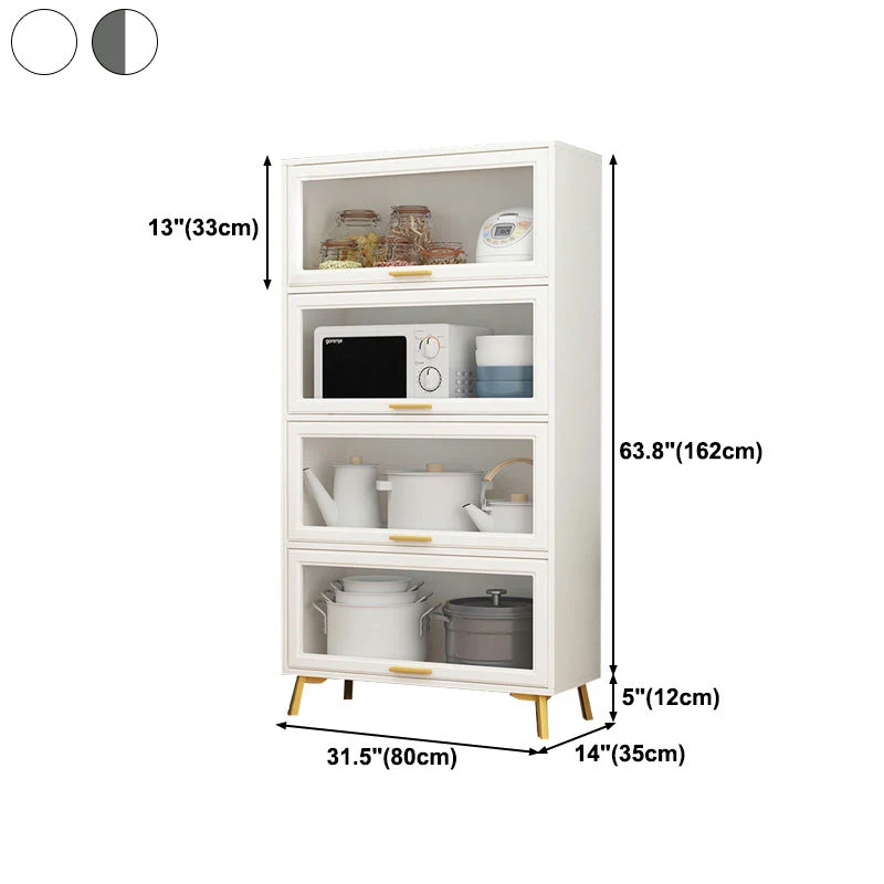 Server da pranzo per cucina contemporanea Server da pranzo legno prodotto con ante vetro Clearhalo