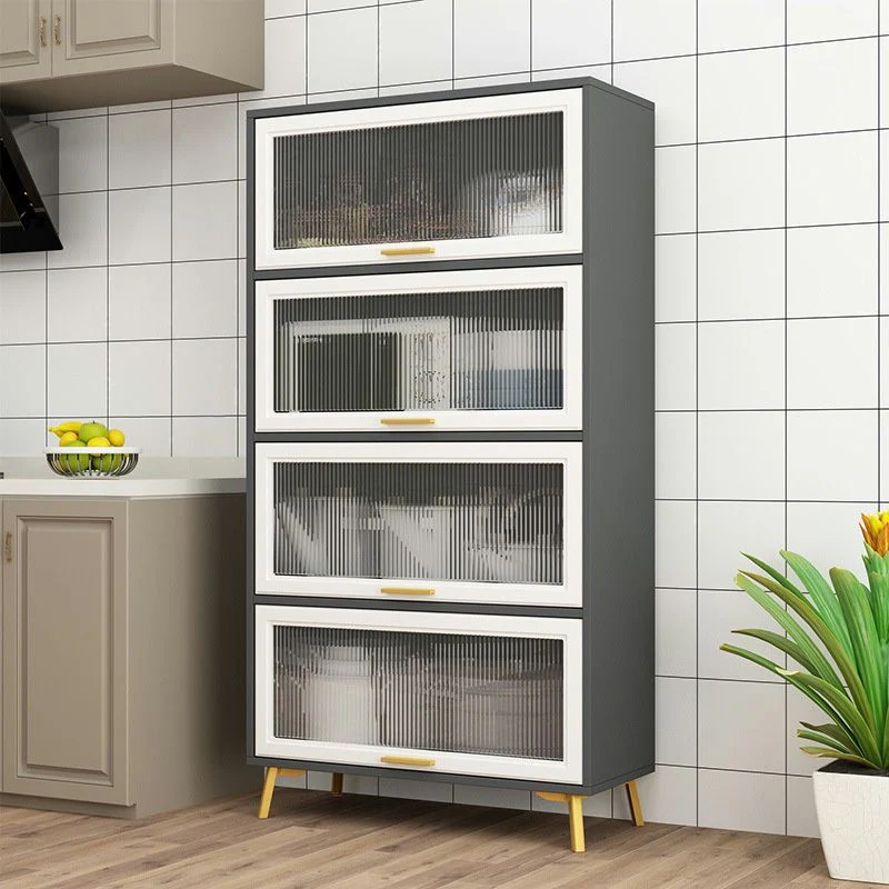 Server da pranzo per cucina contemporanea Server da pranzo legno prodotto con ante vetro Clearhalo