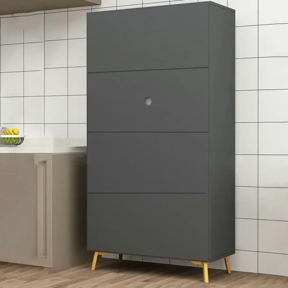 Server da pranzo per cucina contemporanea Server da pranzo legno prodotto con ante vetro Clearhalo