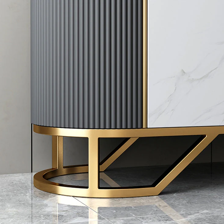 Server da pranzo stile glam Server da buffet con piano pietra da 36 pollici di altezza per cucina Clearhalo
