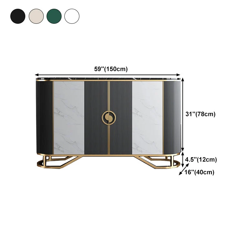 Server da pranzo stile glam Server da buffet con piano pietra da 36 pollici di altezza per cucina Clearhalo