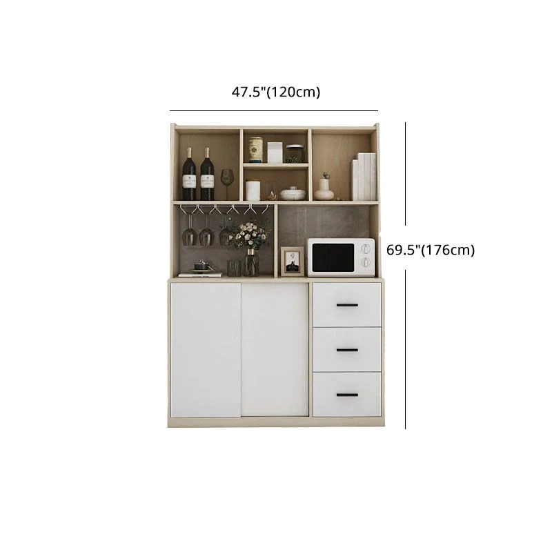 Server da sala da pranzo legno di produzione contemporanea con porta e cassetto Clearhalo
