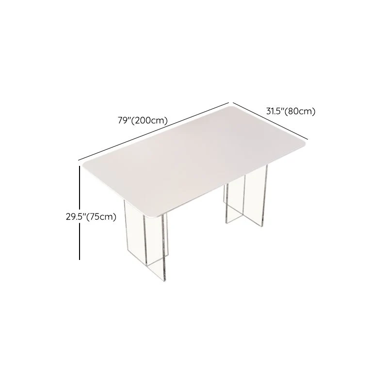 Set base acrilica da pranzo moderna con piano pietra sinterizzata da 1/2/5/7 pezzi per la casa Clearhalo