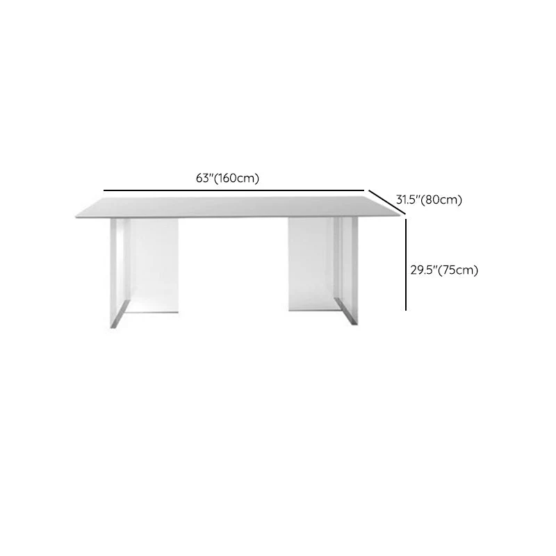 Set contemporaneo per sala da pranzo da 1/4/6/7 pezzi, mobili pietra rettangolari bianco Clearhalo