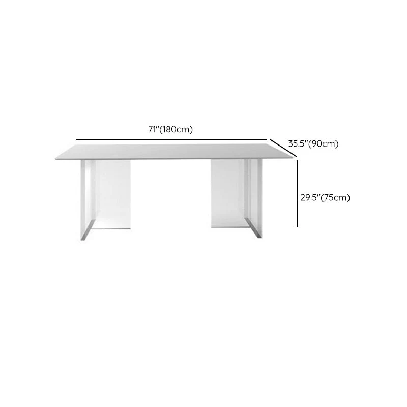 Set contemporaneo per sala da pranzo da 1/4/6/7 pezzi, mobili pietra rettangolari bianco Clearhalo