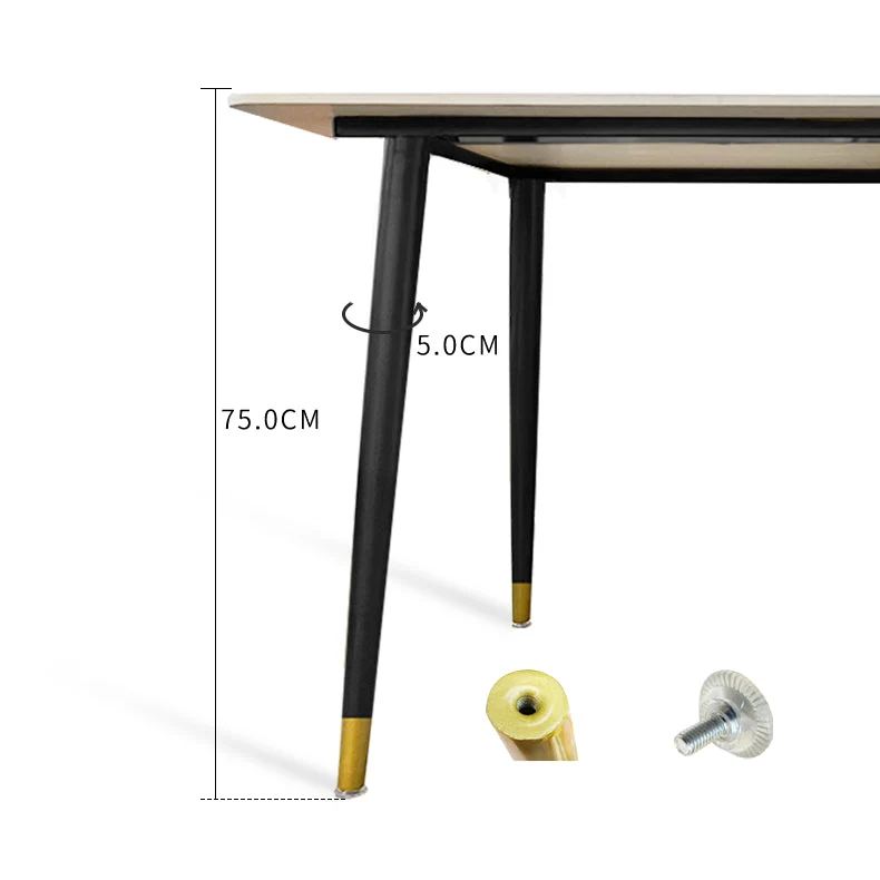 Set dinette acciaio Glam Set tavolo da pranzo con piano pietra sinterizzata bianca rettangolare da 1/4/5/7 pezzi Clearhalo