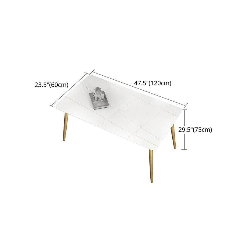 Set dinette Glam Iron Set tavolo da pranzo rettangolare da 1/4/7 pezzi con piano pietra sinterizzata Clearhalo