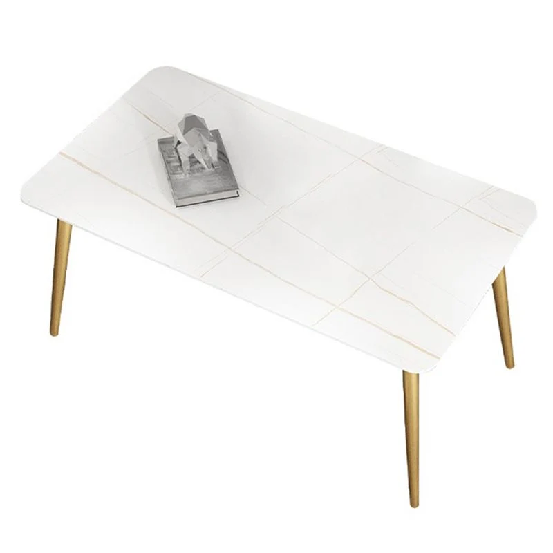 Set dinette Glam Iron Set tavolo da pranzo rettangolare da 1/4/7 pezzi con piano pietra sinterizzata Clearhalo