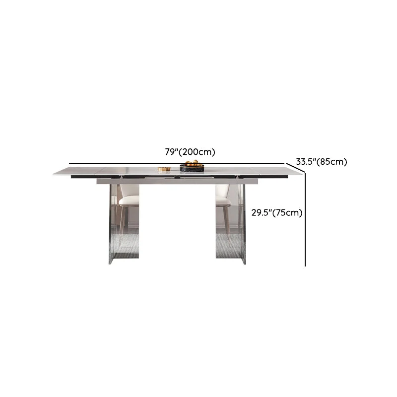 Set dinette moderno fisso Set dinette pietra da 1/5/7 pezzi con sedie Clearhalo