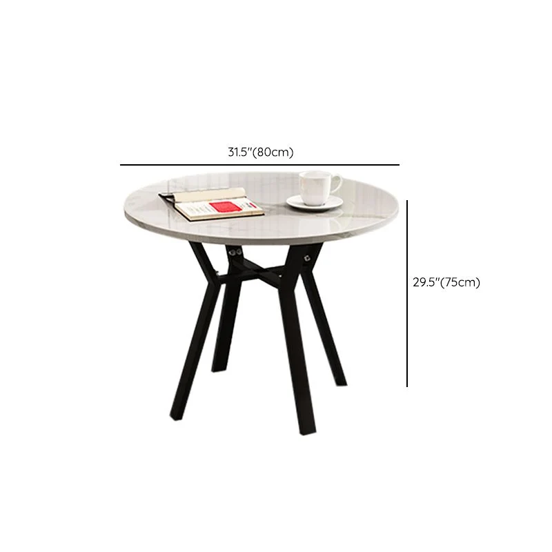 Set dinette moderno fisso Tavolo da pranzo rotondo pietra da 1/2/5 pezzi con sedie Clearhalo