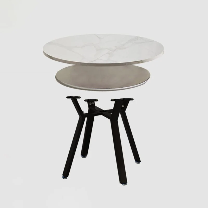Set dinette moderno fisso Tavolo da pranzo rotondo pietra da 1/2/5 pezzi con sedie Clearhalo