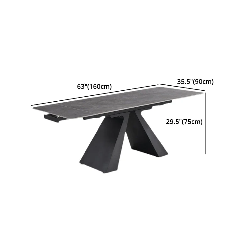 Set dinette moderno scalabile Set tavolo da pranzo con piano pietra sinterizzata grigia da 1/4/5/7 pezzi Clearhalo