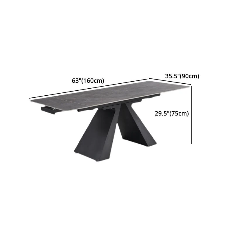 Set dinette moderno scalabile Set tavolo da pranzo con piano pietra sinterizzata grigia da 1/4/5/7 pezzi Clearhalo