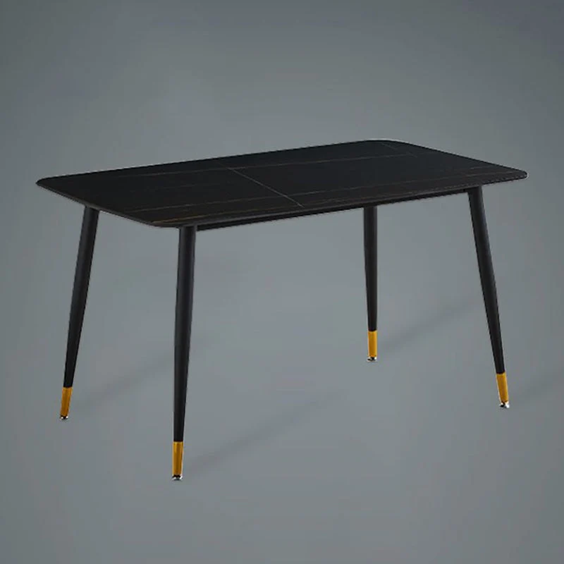 Set dinette rettangolare Glam Set tavolo da pranzo da 1/2/5/7 pezzi con piano pietra sinterizzata Clearhalo