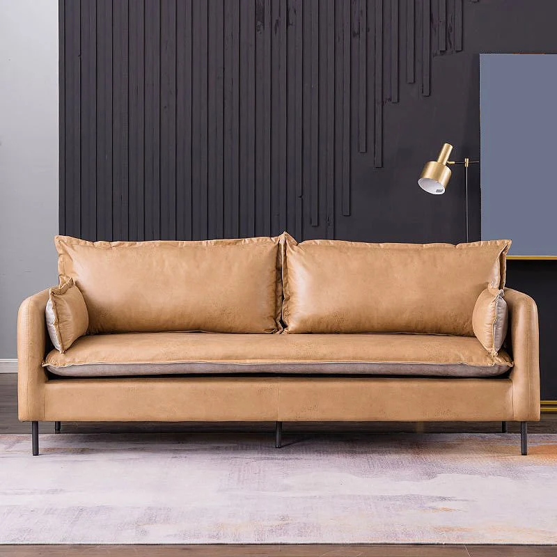 Set di divani standard con braccioli quadrati Divano moderno resistente alle macchie con cuscini Clearhalo