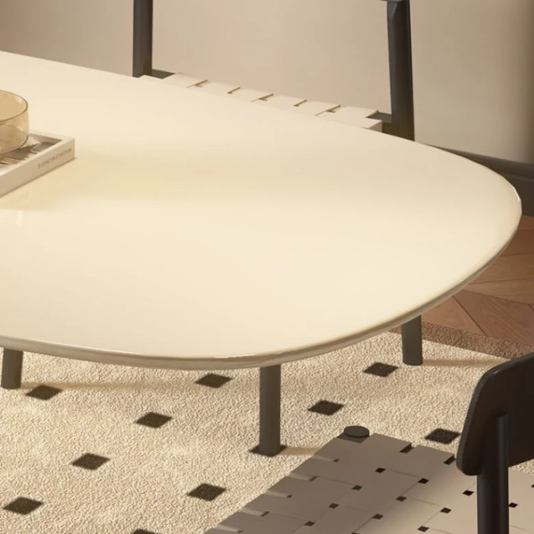 Set di mobili da pranzo con piedistallo legno ovale bianco da 1/4/5 pezzi per la casa Clearhalo