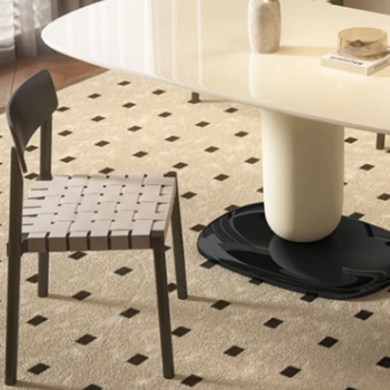 Set di mobili da pranzo con piedistallo legno ovale bianco da 1/4/5 pezzi per la casa Clearhalo
