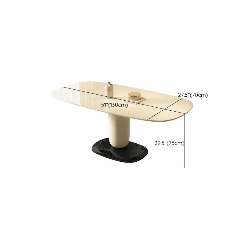 Set di mobili da pranzo con piedistallo legno ovale bianco da 1/4/5 pezzi per la casa Clearhalo