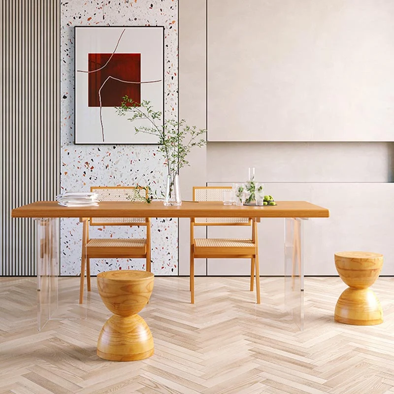 Set di mobili da pranzo moderni Tavolo da pranzo e sedie legno massello da 1/2/5 pezzi Clearhalo