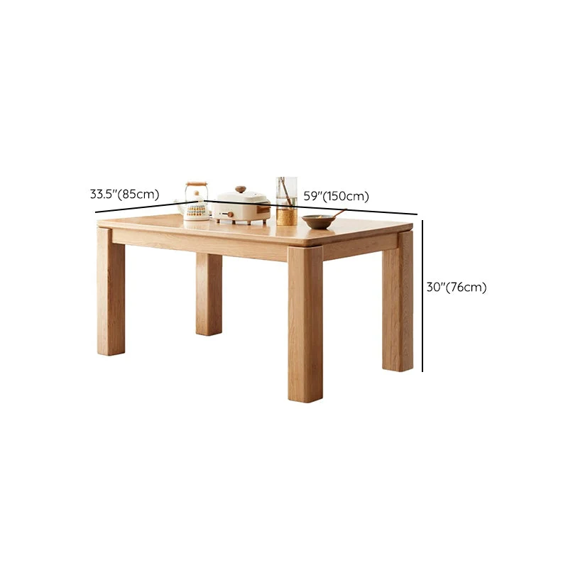 Set di mobili da pranzo da pranzo legno massello rettangolare stile moderno da 1/4/5 pezzi Clearhalo