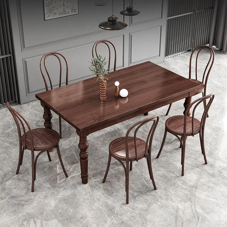 Set da pranzo 1/4/5/7 pezzi Tavolo tradizionale naturale 4 gambe con sedie Windsor Clearhalo