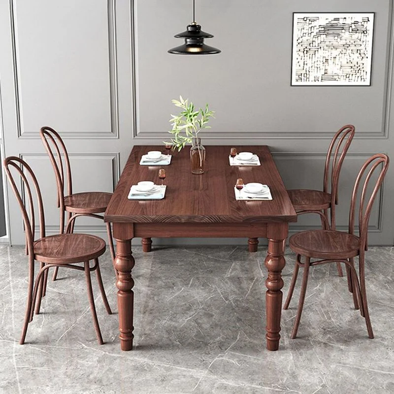 Set da pranzo 1/4/5/7 pezzi Tavolo tradizionale naturale 4 gambe con sedie Windsor Clearhalo