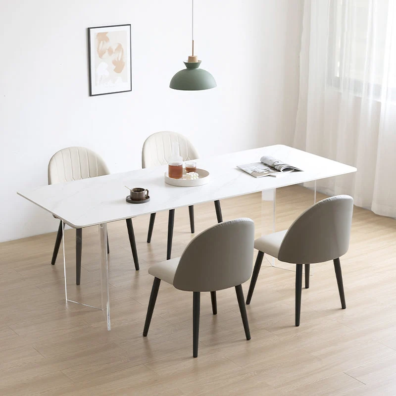 Set da pranzo acrilico stile designer 1/4/5 pezzi Set da pranzo per tavolo da casa Clearhalo