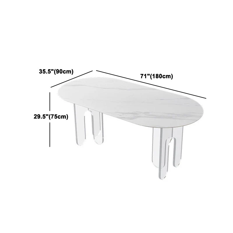 Set da pranzo acrilico stile designer Set da pranzo rettangolare da 1/2/5 pezzi Clearhalo